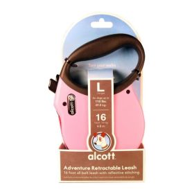Alcott Adventure Retractable Belt Leash Pink Large-16Ft