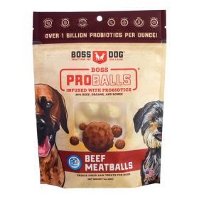 Boss Dog Treat Freeze-dried Raw Meatball Pouch Beef 3oz. (Pack of 3)