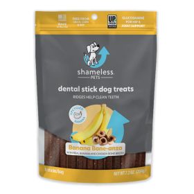 Shameless Dog Dental Sticks Banana/Bone Broth 7.2oz.