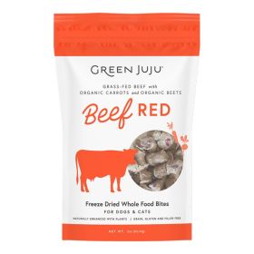 Green Juju Dog & Cat Freeze-Dried Grain Free Whole Food Bite Beef Red Toppers 3oz.