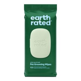 EARTH RATED DOG GROOMING WIPES WHITE TEA & BASIL 100 COUNT