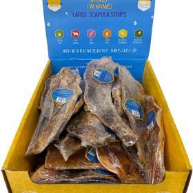 HONEY I'M HOME DOG NATURAL WATER BUFFALO LARGE SCAPULA STRIPS 35CT BULK