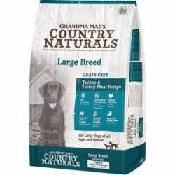 Grandma Mae's Country Naturals Grain Free L.I.D. Large Breed Dry Dog Food Turkey 18ea/14 oz