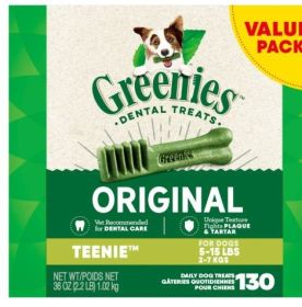 Greenies Original Teenie Natural Dry Dental Treats for Dogs, 36 oz Box