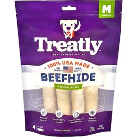 Treatly 100% USA Beefhide Rolls Natural 6in. -4 Pk