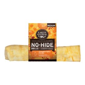 Earth Animal Dog No - Hide Seasonal Collection Pumpkin Spice Rolls Medium - 10 Count