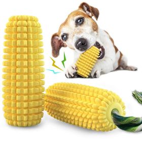 PROKEI Dog Chew Toys Corn Stick Toy For Small Medium Large Breed 5.8 Squeak Corn Stick Ropetoy (Color: Yellow)