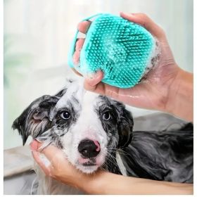 2pcs Silicone Pet Shampoo Brushes with Storage - Gentle Massage & Grooming Tool for Dogs and Cats, Dense Bristles, Ergonomic Handle, Blue & Pink (Quantity: Blue+Pink)