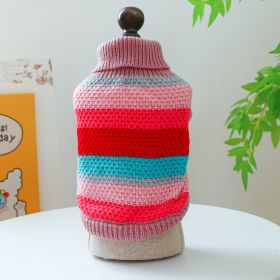 Pet Ring Comfortable Color Stripes Colorful Sweater (Option: Color Stripes Colorful Sweater-S)